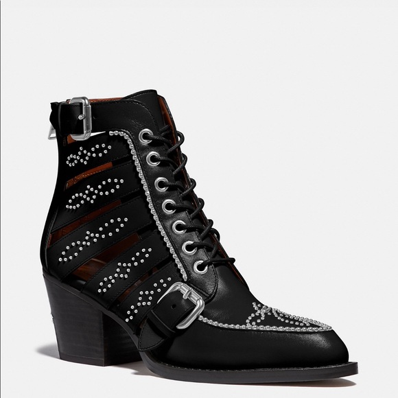 Coach Shoes - Coach Studded Paisley Western Boots